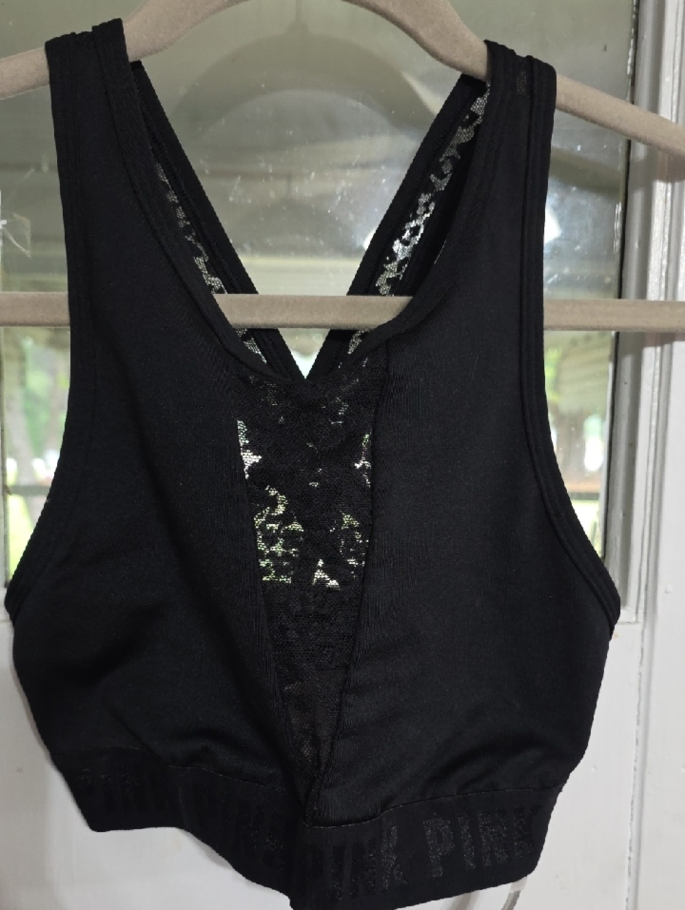 Pink Women's/Junior's Ultimate Unlined Sports Bra Black/Lacy Cheetah Sz S EUC